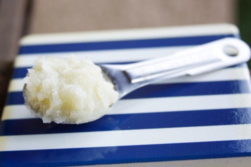 Spoonful of Homemade Geranium Oil Face Cream.