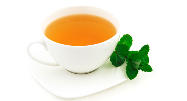 Cup of Tea with Peppermint Sprig.