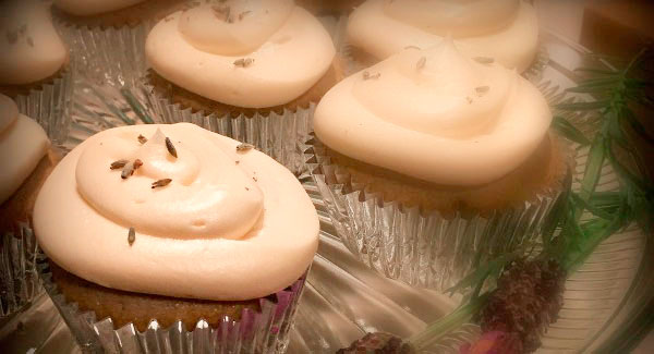 Lavender Cupcakes with Creamy Honey Buttercream Frosting